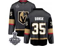 Men's Fanatics Branded Vegas Golden Knights #35 Oscar Dansk Black Home Breakaway 2018 Stanley Cup Final NHL Jersey