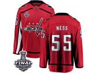 Men's Fanatics Branded Washington Capitals #55 Aaron Ness Red Home Breakaway 2018 Stanley Cup Final NHL Jersey