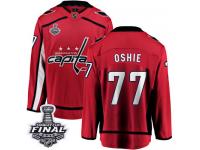 Men's Fanatics Branded Washington Capitals #77 T.J. Oshie Red Home Breakaway 2018 Stanley Cup Final NHL Jersey