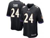 Men's Game Brandon Carr #24 Nike Black Alternate Jersey - NFL Baltimore Ravens