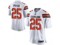 Men's Game Calvin Pryor #25 Nike White Road Jersey - NFL Cleveland Browns