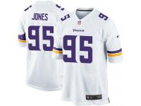 Men's Game Datone Jones #95 Nike White Road Jersey - NFL Minnesota Vikings
