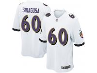 Men's Game Nico Siragusa #60 Nike White Road Jersey - NFL Baltimore Ravens