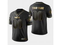 Men's Green Bay Packers #00 Custom Golden Edition Vapor Untouchable Limited Jersey - Black