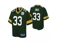 Men's Green Bay Packers Aaron Jones Green 100th Anniversary Pro Line Jersey