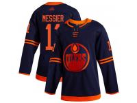 Men's Hockey Edmonton Oilers #11 Mark Messier Alternate Jersey Navy Blue