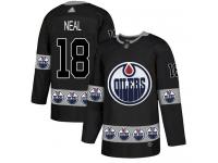 Men's Hockey Edmonton Oilers #18 James Neal Jersey Black Team Logo Fashion