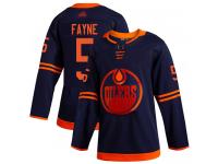 Men's Hockey Edmonton Oilers #5 Mark Fayne Alternate Jersey Navy Blue