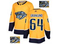 Men's Hockey Nashville Predators #64 Mikael Granlund Fashion Gold Jersey