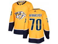 Men's Hockey Nashville Predators #70 Egor Afanasyev Home Gold Jersey