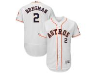 Men's Houston Astros Alex Bregman Majestic White Home Flex Base Authentic Collection Player Jersey