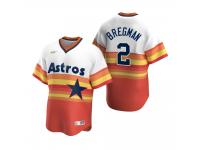 Men's Houston Astros Alex Bregman Nike White Orange Cooperstown Collection Home Jersey