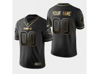 Men's Kansas City Chiefs #00 Custom Golden Edition Vapor Untouchable Limited Jersey - Black