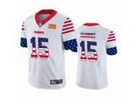 Men's Kansas City Chiefs #15 Patrick Mahomes Limited White Independence Day Football Jersey
