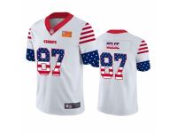 Men's Kansas City Chiefs #87 Travis Kelce Limited White Independence Day Football Jersey