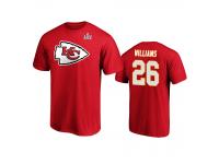 Men's Kansas City Chiefs Damien Williams Red Super Bowl LIV Halfback Player Name & Number T-Shirt