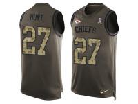 Men's Kareem Hunt #27 Nike Green Jersey - NFL Kansas City Chiefs Salute to Service Tank Top