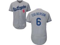 Men's L.A. Dodgers #6 Charlie Culberson Majestic Gray Authentic Flexbase Collection Jersey
