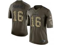 Men's Limited Andrew Hawkins #16 Nike Green Jersey - NFL New England Patriots Salute to Service