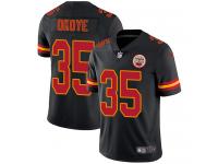 Men's Limited Christian Okoye #35 Nike Black Jersey - NFL Kansas City Chiefs Rush