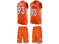 Men's Limited Jared Crick Orange Jersey Tank Top Suit #93 NFL Denver Broncos Nike