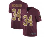 Men's Limited Montae Nicholson #34 80th Anniversary Nike Burgundy Red Alternate Jersey - NFL Washington