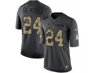 Men's Limited Stephon Gilmore #24 Nike Black Jersey - NFL New England Patriots 2016 Salute to Service