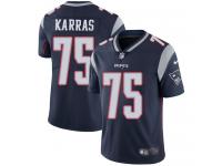 Men's Limited Ted Karras #75 Nike Navy Blue Home Jersey - NFL New England Patriots Vapor Untouchable