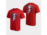 Men's Los Angeles Angels 2019 Spring Training #27 Red Mike Trout Majestic T-Shirt