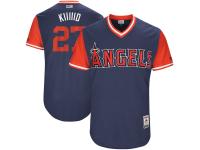 Men's Los Angeles Angels Mike Trout Kiiiiid Majestic Navy 2017 Players Weekend Jersey