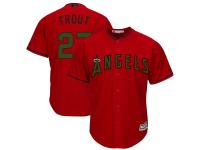 Men's Los Angeles Angels Mike Trout Majestic Scarlet 2018 Memorial Day Cool Base Player Jersey