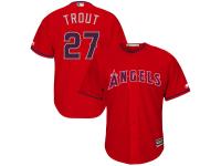 Men's Los Angeles Angels of Anaheim Mike Trout Majestic Scarlet Fashion  Stars & Stripes 2016 Independence Day  Cool Base Player Jersey