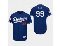 Men's Los Angeles Dodgers 2019 Spring Training Hyun-Jin Ryu Flex Base Jersey Royal