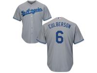 Men's Los Angeles Dodgers #6 Charlie Culberson Majestic Gray Cool Base Jersey