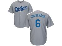 Men's Los Angeles Dodgers #6 Charlie Culberson Majestic Gray Road Alternate Cool Base Jersey
