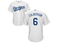 Men's Los Angeles Dodgers #6 Charlie Culberson Majestic White Cool Base Jersey