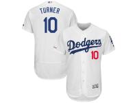 Men's Los Angeles Dodgers Justin Turner Majestic White Home Flex Base Authentic Collection Player Jersey