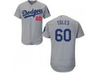 Men's Majestic Andrew Toles Los Angeles Dodgers Player Gray Alternate Road Flex Base Collection Jersey