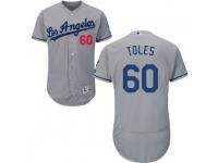 Men's Majestic Andrew Toles Los Angeles Dodgers Player Gray Road Flex Base Collection Jersey