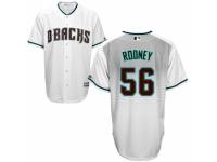 Men's Majestic Arizona Diamondbacks #56 Fernando Rodney White-Capri Cool Base MLB Jersey