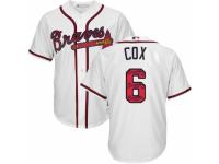 Men's Majestic Atlanta Braves #6 Bobby Cox White Team Logo Fashion Cool Base MLB Jersey