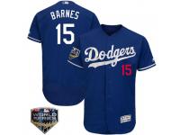 Men's Majestic Austin Barnes Los Angeles Dodgers Royal Flex Base Alternate Collection 2018 World Series Jersey