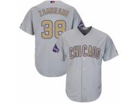 Men's Majestic Chicago Cubs #38 Carlos Zambrano Authentic Gray 2017 Gold Champion MLB Jersey