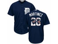 Men's Majestic Detroit Tigers #28 J. D. Martinez Navy Blue Team Logo Fashion Cool Base MLB Jersey