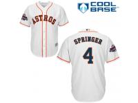 Men's Majestic Houston Astros #4 George Springer Replica White Home 2017 World Series Champions Cool Base MLB Jersey