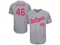 Men's Majestic Josh Fields Los Angeles Dodgers Player Gray Flex Base Mother's Day Collection Jersey