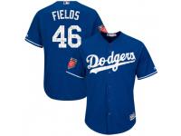 Men's Majestic Josh Fields Los Angeles Dodgers Player Royal Cool Base 2018 Spring Training Jersey