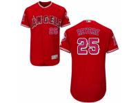 Men's Majestic Los Angeles Angels of Anaheim #25 Ben Revere Red Alternate Flexbase Authentic Collection MLB Jersey