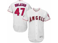 Men's Majestic Los Angeles Angels of Anaheim #47 Ricky Nolasco White Flexbase Authentic Collection MLB Jersey