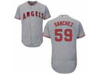 Men's Majestic Los Angeles Angels of Anaheim #59 Tony Sanchez Grey Flexbase Authentic Collection MLB Jersey
